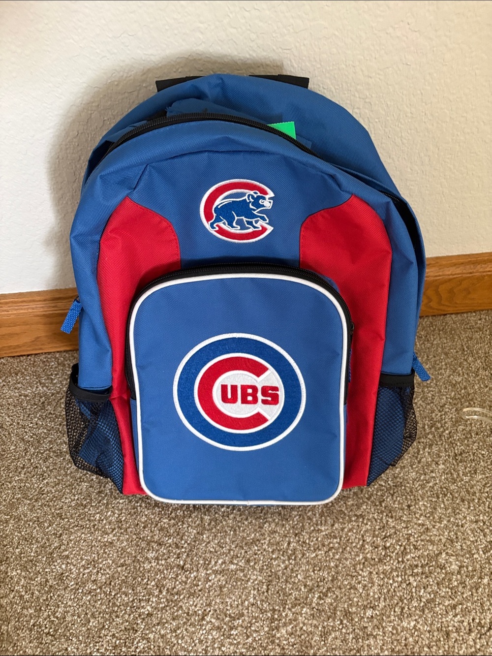 Chicago Cubs Blue and Red Backpack - Team Logo